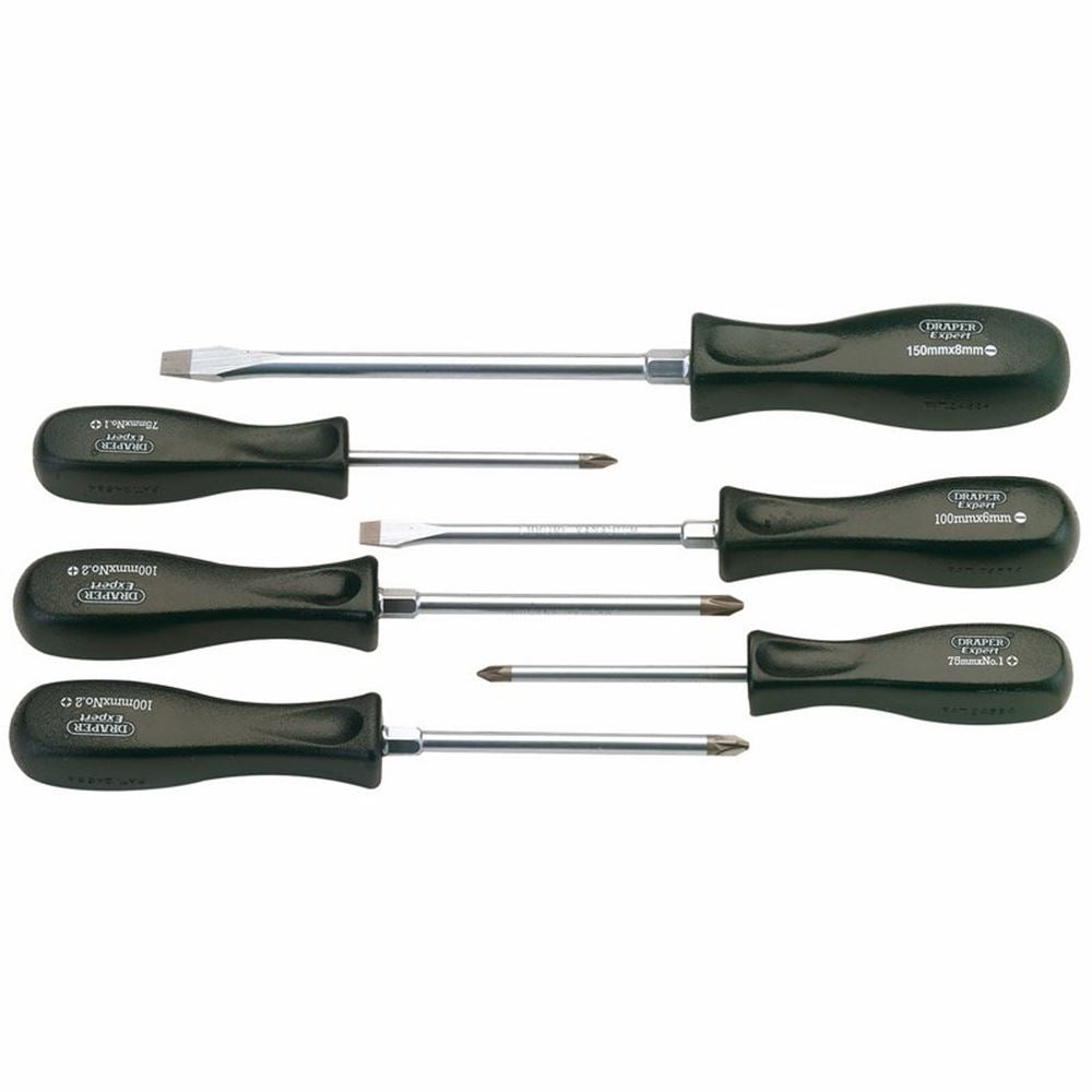 27029 Draper SCREWDRIVER SET PZ/CS/PLAIN 939/6 Professional Trade DIY Workshop Garage Use