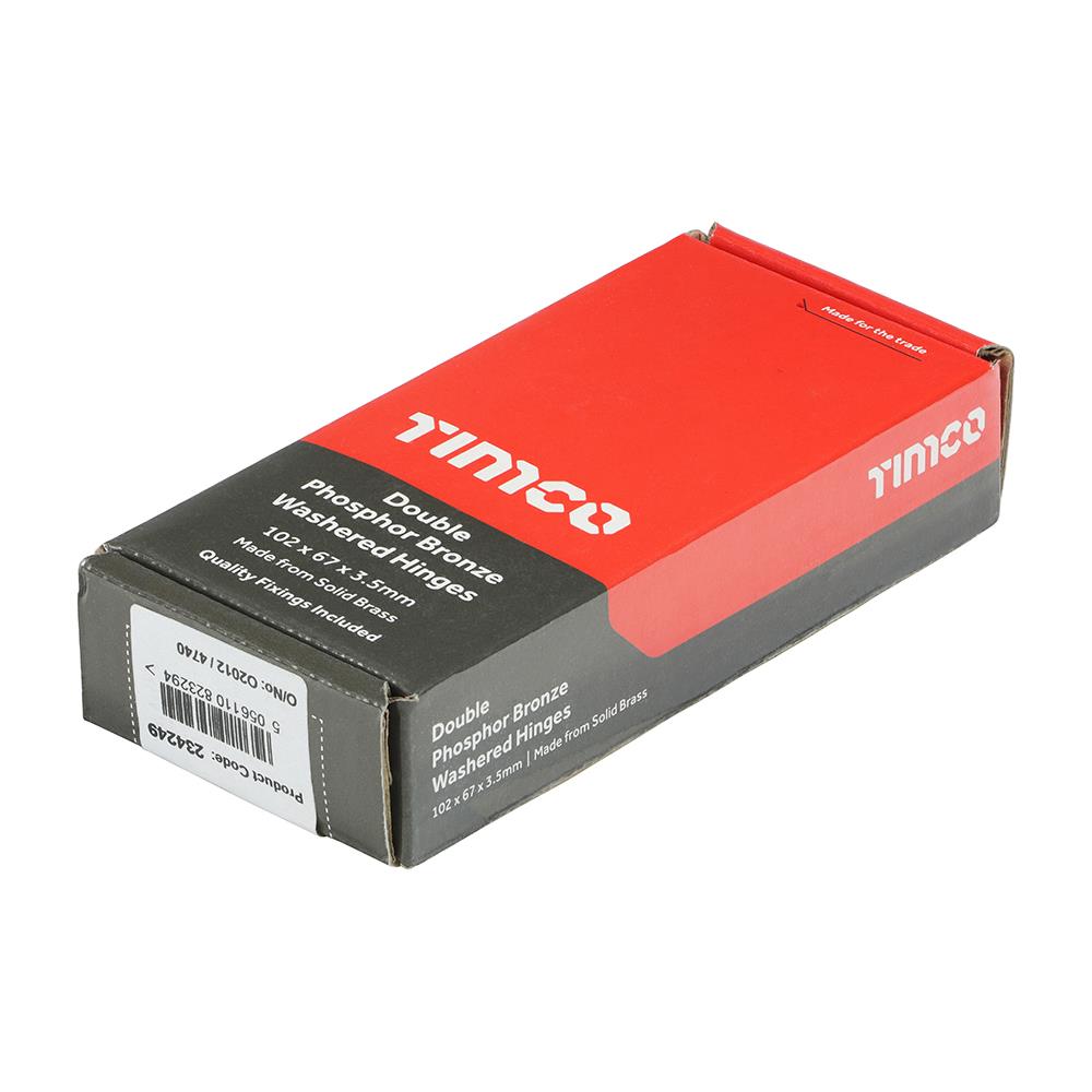TIMCO DoublePhosphorWasher Hinge BRZ 102 x 67 Red Pack 2