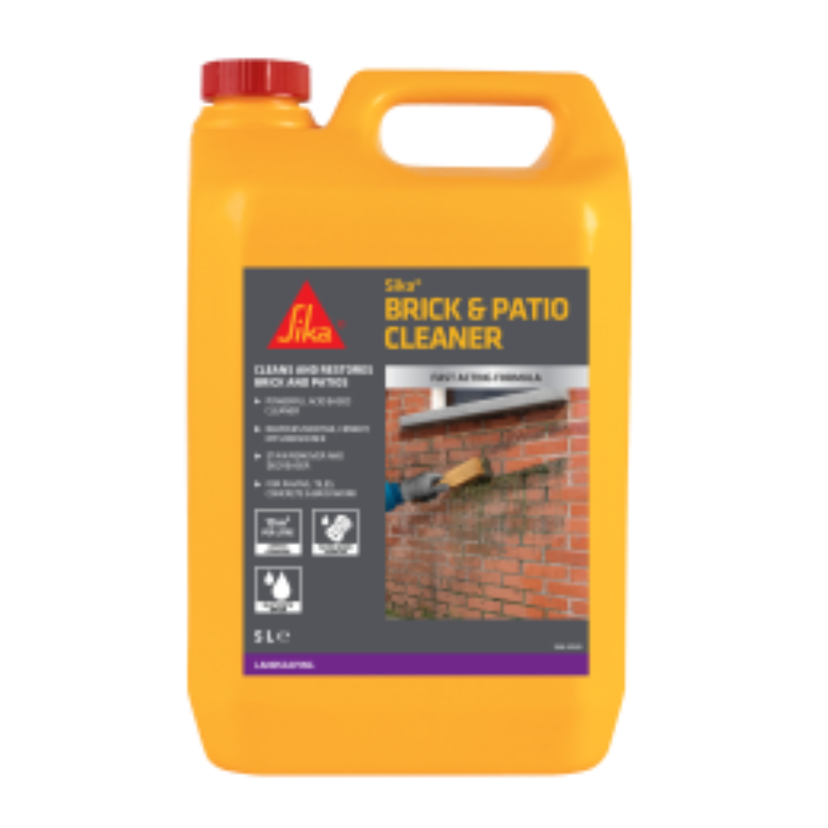 Sika 401 High Strength Brick & Patio Cleaner 5 Litre Acid-Based Cleaner for Removing Cement, Mortar, Efflorescence, Dirt and Grime from Brick, Concrete, Patios and Paving