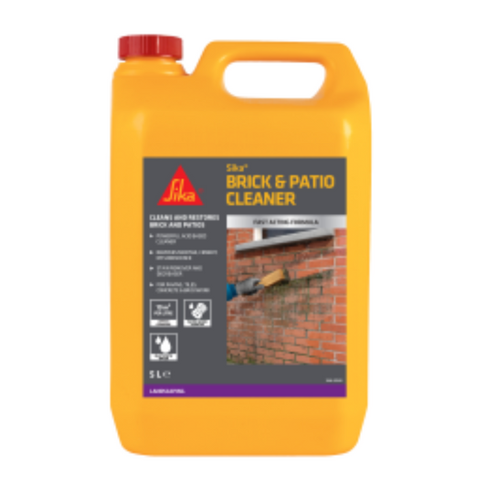 Sika 401 High Strength Brick & Patio Cleaner 5 Litre Acid-Based Cleaner for Removing Cement, Mortar, Efflorescence, Dirt and Grime from Brick, Concrete, Patios and Paving