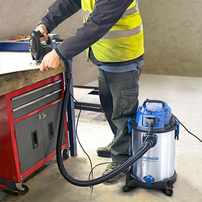 Hyundai HYVI3014 Electric Vacuum Cleaner 30L 19kPa HEPA Wet Dry Vac 1400W 3 in 1 Wet Dry Vacuum Workshop Vac Workshop Wet Dry Vac