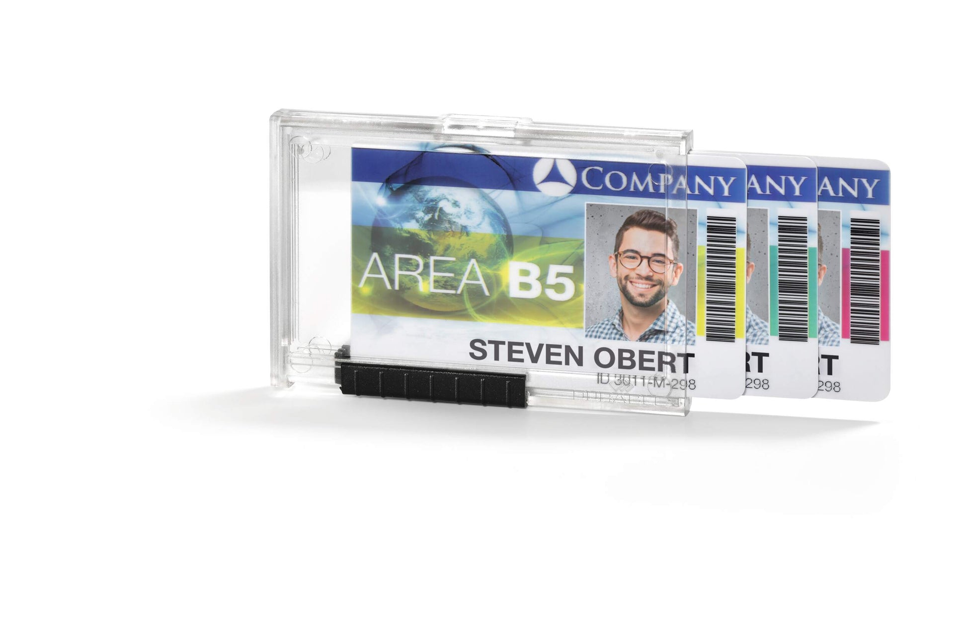 Durable PUSHBOX Trio 3 Card Security Pass ID Holder | 10 Pack | Clear