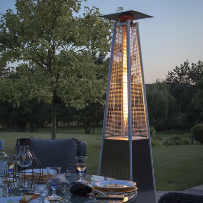 Dellonda DG99 13kW Pyramid Gas Patio Heater 13kW Commercial/Garden Use - Stainless Steel | Tip-Over Switch, Adjustable | Innovative design of Gas