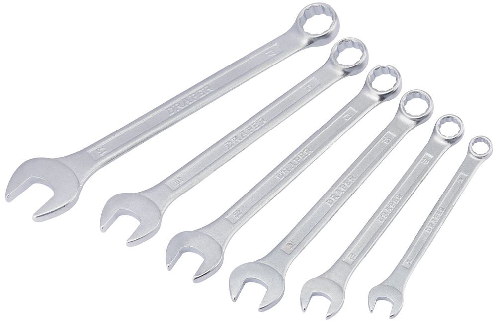 68478 Draper Redline Redline Metric Combination Spanner Set, 8 - 17mm (6 Piece) Socket Set Socketry Professional Trade DIY Workshop Garage Use