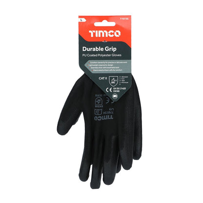 TIMCO Durable Grip Glove PU Large Pack 1