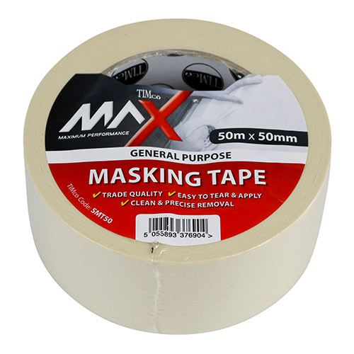 TIMCO Masking Tape Cream nan 50m x 50mm Pack 1.0