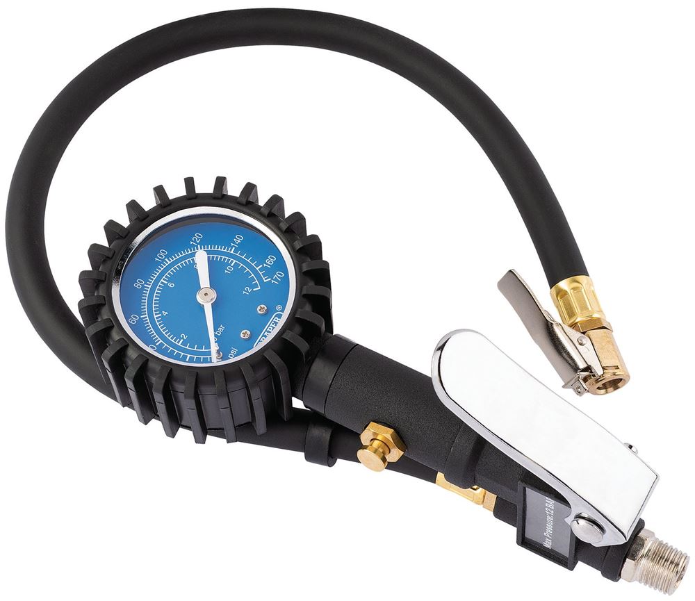 Draper TYRE INFLATOR (DIAL GAUGE) 91320 In-Line Tyre Inflator