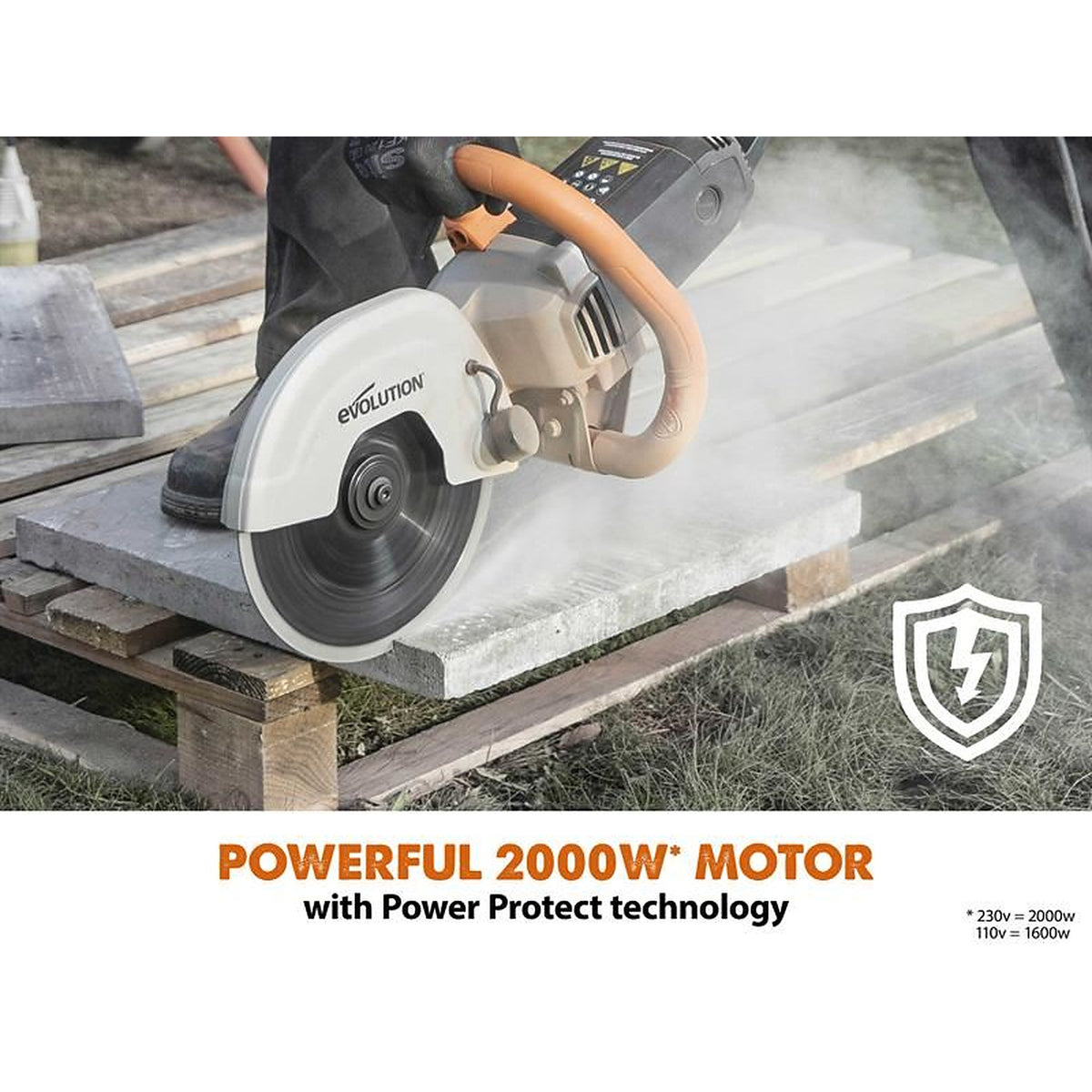 EVL R230DCT 230mm Disc Cutter + Blade 1600W 110V