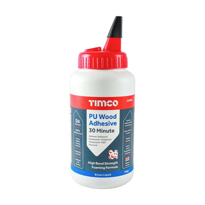 TIMCO PU Wood Adhesive 30 Min Liquid Brown 750g Pack 1.0
