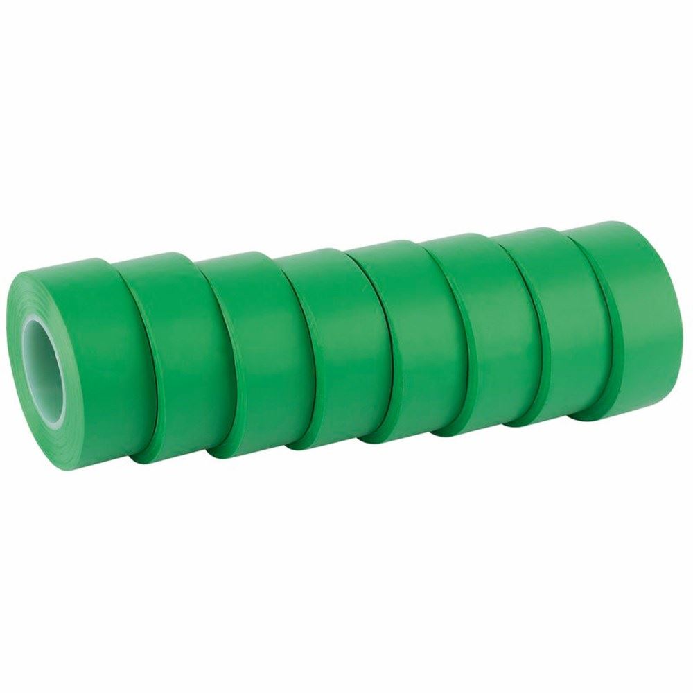 Draper PCK 8 INS/TAPE-GREEN BSEN60454 11914 Insulation Tape, 10m x 19mm (Pack of 8)