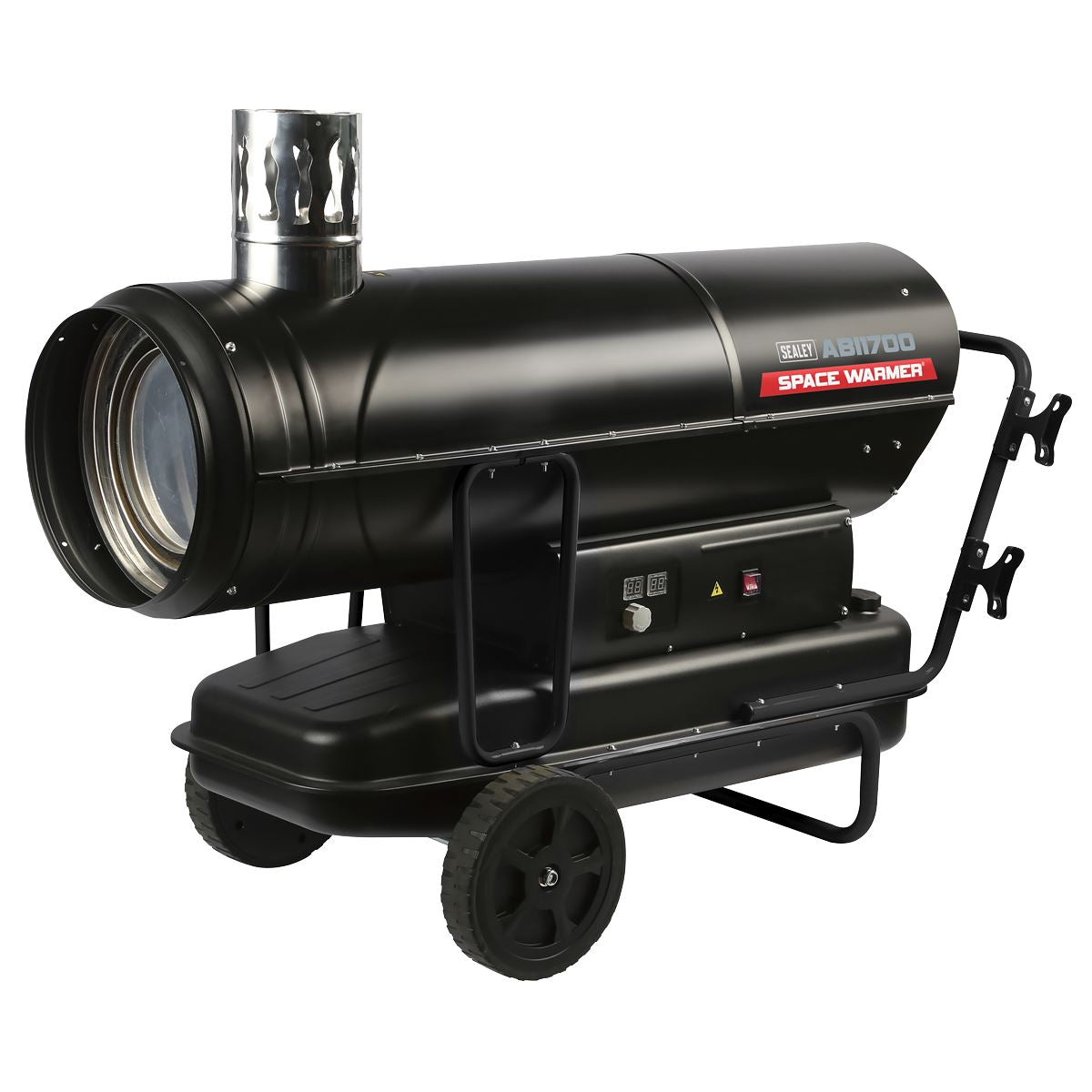 Sealey ABI1700COMBO Space Warmer Indirect Kerosene/Diesel Heater 170,000Btu/hr with 5M Ducting | 170,607Btu/hr(50kW), 230V ~ 50Hz, Thermostat, Wheels