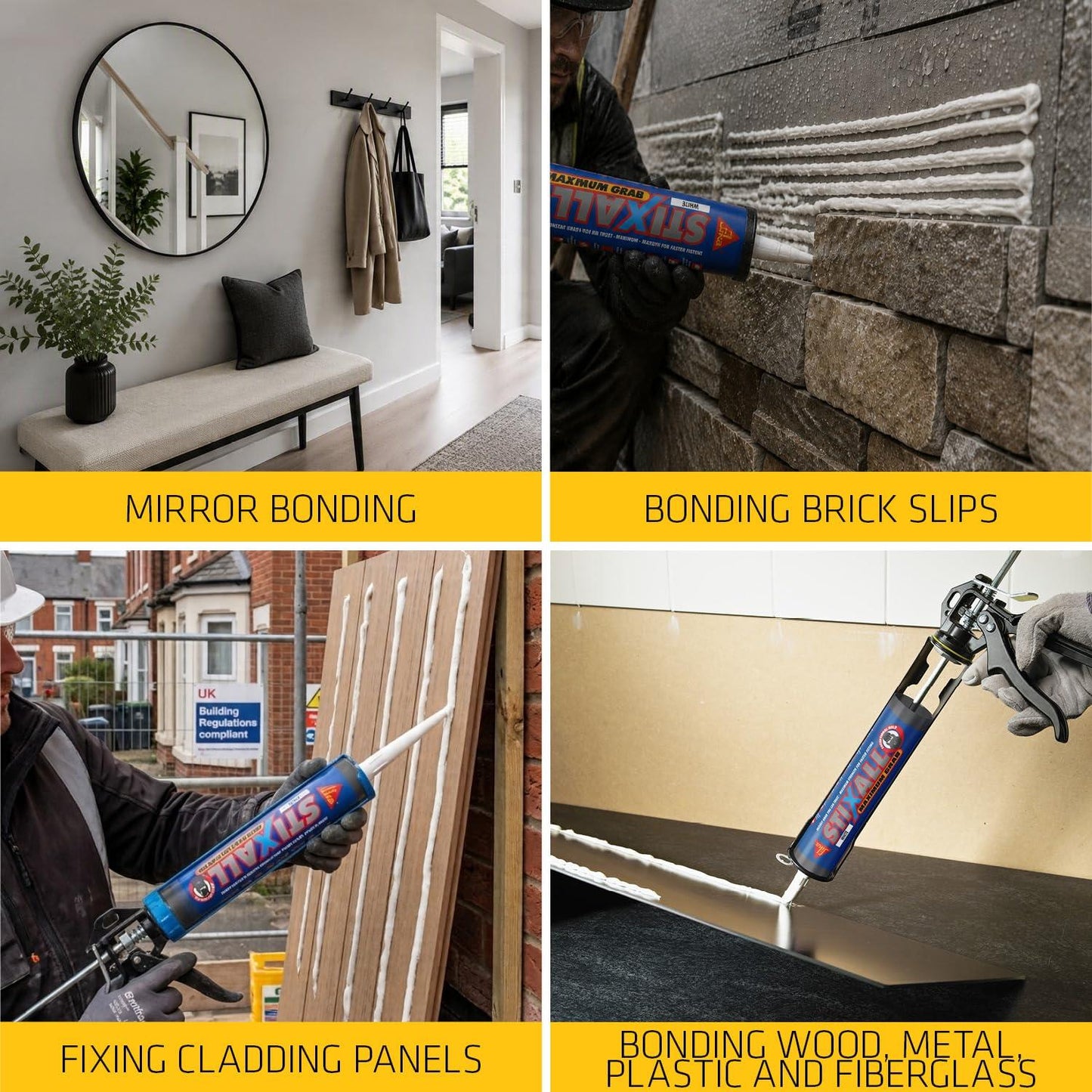 Sika Stixall Ultra White Hybrid Adhesive & Sealant – Waterproof, Flexible, Mould & Weather Resistant for Bathrooms & Kitchens
