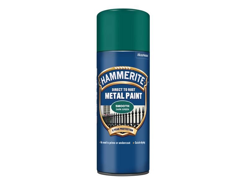 Hammerite 5092821 Direct to Rust Smooth Finish Aerosol Dark Green 400ml