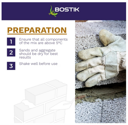 Bostik Mortar Plasticiser 5L Liquid Cement Admixture for Bricklaying Blockwork Rendering Improves Workability Durability Frost Resistance