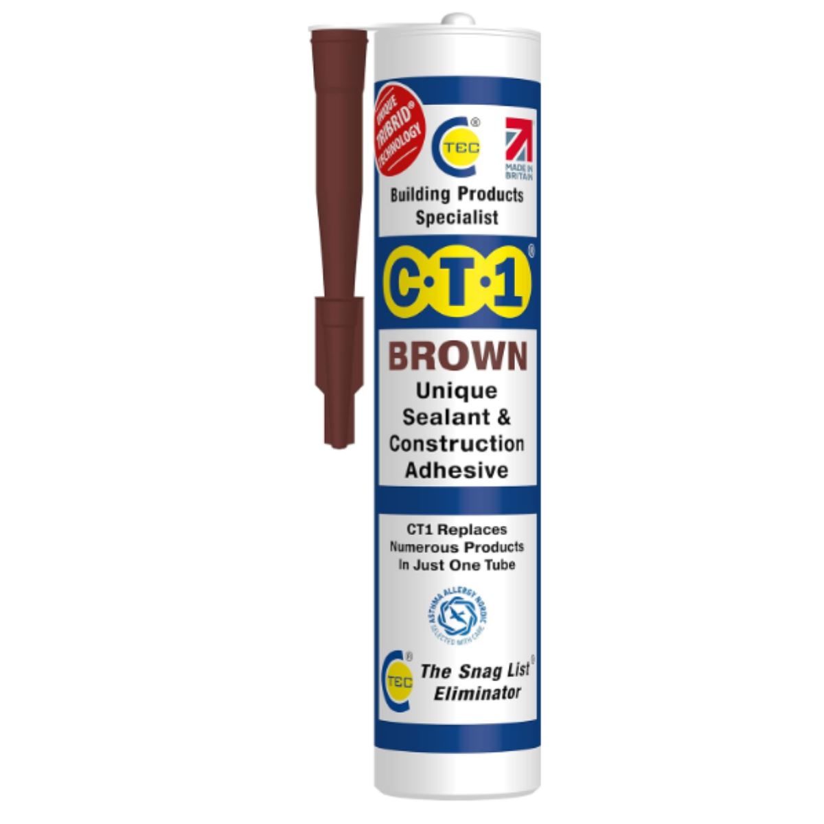 12 x CT1 Brown TRIBRID Multi-Purpose Sealant & Adhesive 290ml Flexible Odourless