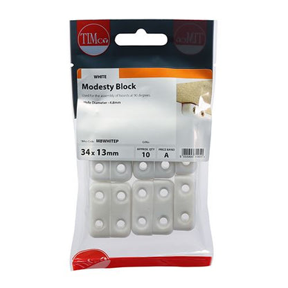 TIMCO Knock Down Block - White 35 x 25 x 12 White Pack 4