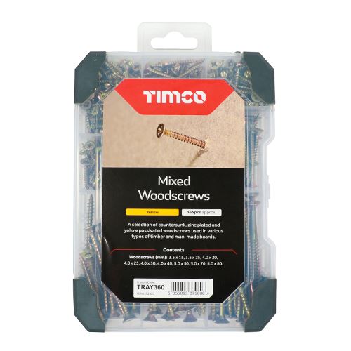 TIMCO Mix Woodscrews ZYP 340pcs Gold Pack 1