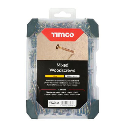 TIMCO Mix Woodscrews ZYP 340pcs Gold Pack 1