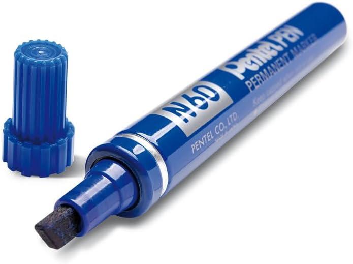 Pentel N60 Permanent Marker Red Chisel Tip Marker Pens Pack of 12