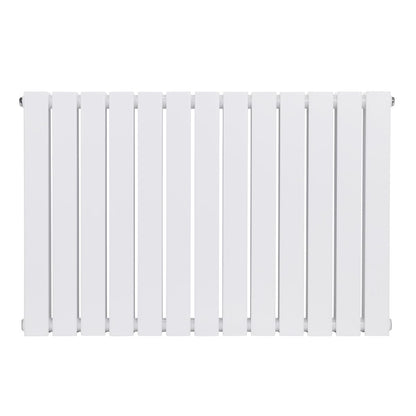 Baridi DH351 Horizontal Radiator Contemporary Double Flat Panel Design 600 x 910mm - White | Steel | Horizontal flat panel design delivers a BTU