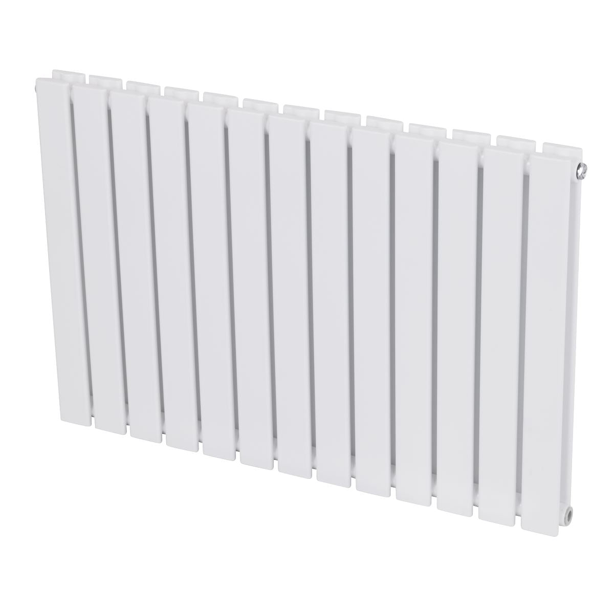 Baridi DH351 Horizontal Radiator Contemporary Double Flat Panel Design 600 x 910mm - White | Steel | Horizontal flat panel design delivers a BTU