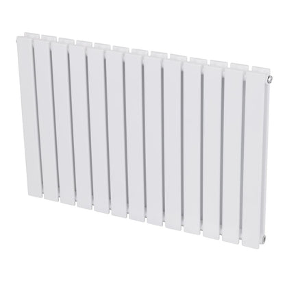 Baridi DH351 Horizontal Radiator Contemporary Double Flat Panel Design 600 x 910mm - White | Steel | Horizontal flat panel design delivers a BTU