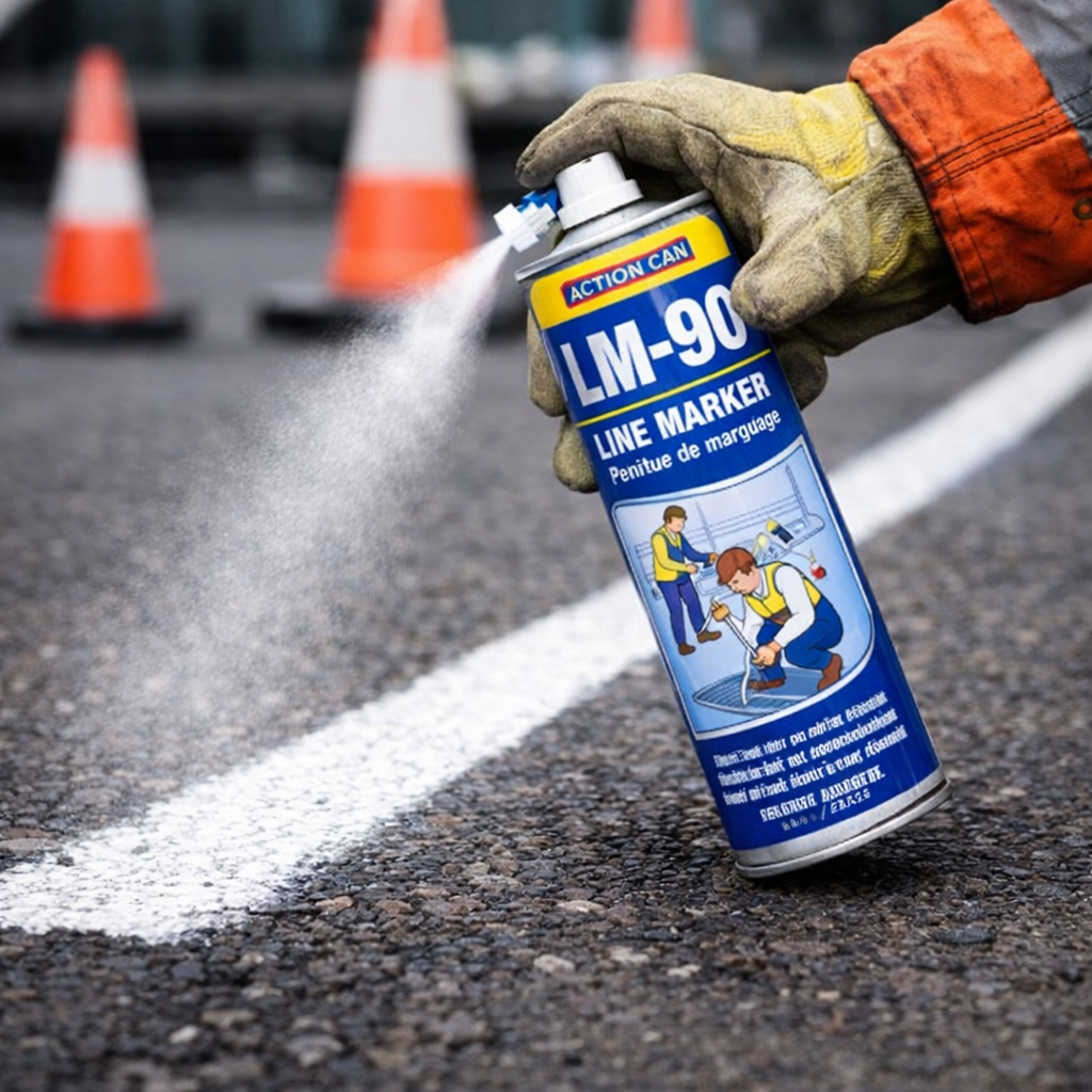 Action Can LM-90 Line Marking Spray Paint 750ml Aerosol Quick Dry