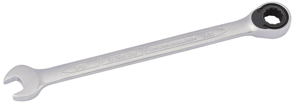 58700 Elora Imperial Ratcheting Combination Spanner, 5/16 204A-5/16 Spanner/Wrench Ratcheting Spanners Professional Trade DIY Workshop Garage Use