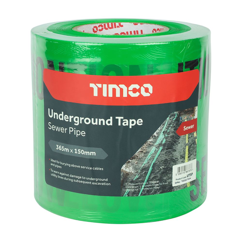 TIMCO Underground Tape - Sewer Pipe nan 365m x 150mm Pack 1.0