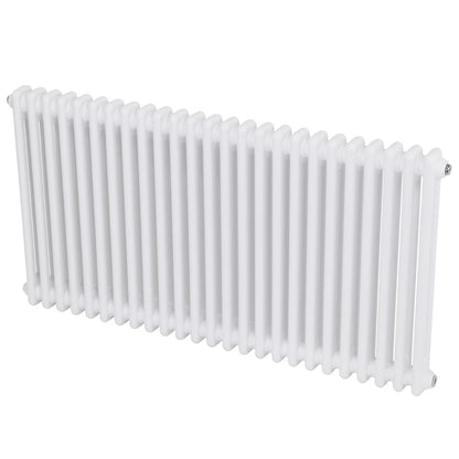 Baridi DH370 Horizontal Traditional 2 Column Radiator 600 x 1147mm - White | Steel | Horizontal traditional two column radiator delivers a BTU output