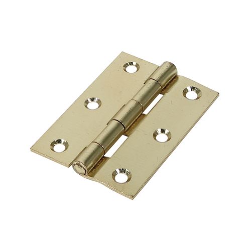 TIMCO Butt Hinge Fixed Pin E/Brass 63 x 44 Pack 2