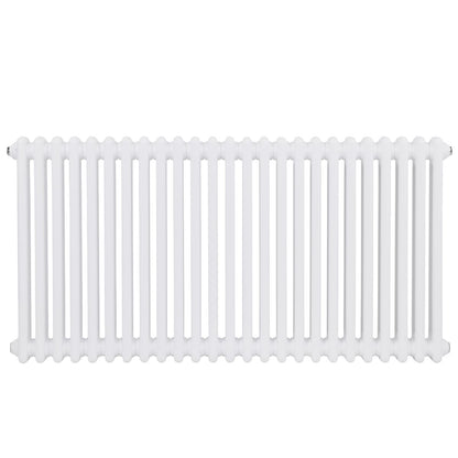 Baridi DH370 Horizontal Traditional 2 Column Radiator 600 x 1147mm - White | Steel | Horizontal traditional two column radiator delivers a BTU output