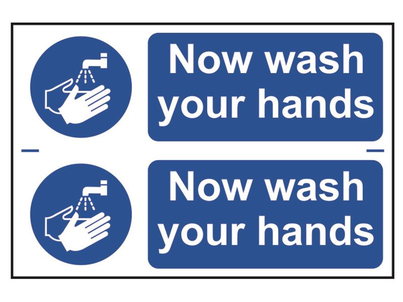 Scan SCA0404 Now Wash Your Hands - PVC 300 x 200mm |