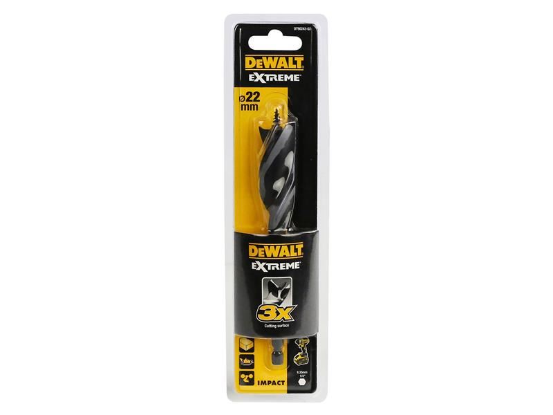 DeWalt Power Tools Extreme Tri-Flute Spade Bit 22 x 152mm