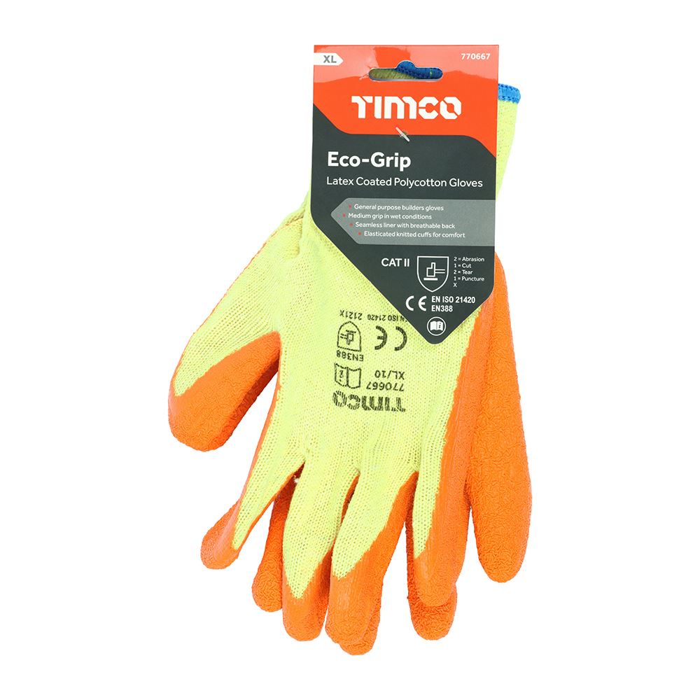 TIMCO Eco Glove Latex Crinkle X Large Pack 1
