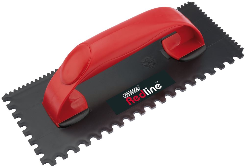 68495 Draper Redline Redline Adhesive Spreading Trowel, 115 x 270mm RL-AT Trowels and Floats Professional Trade DIY Workshop Garage Use