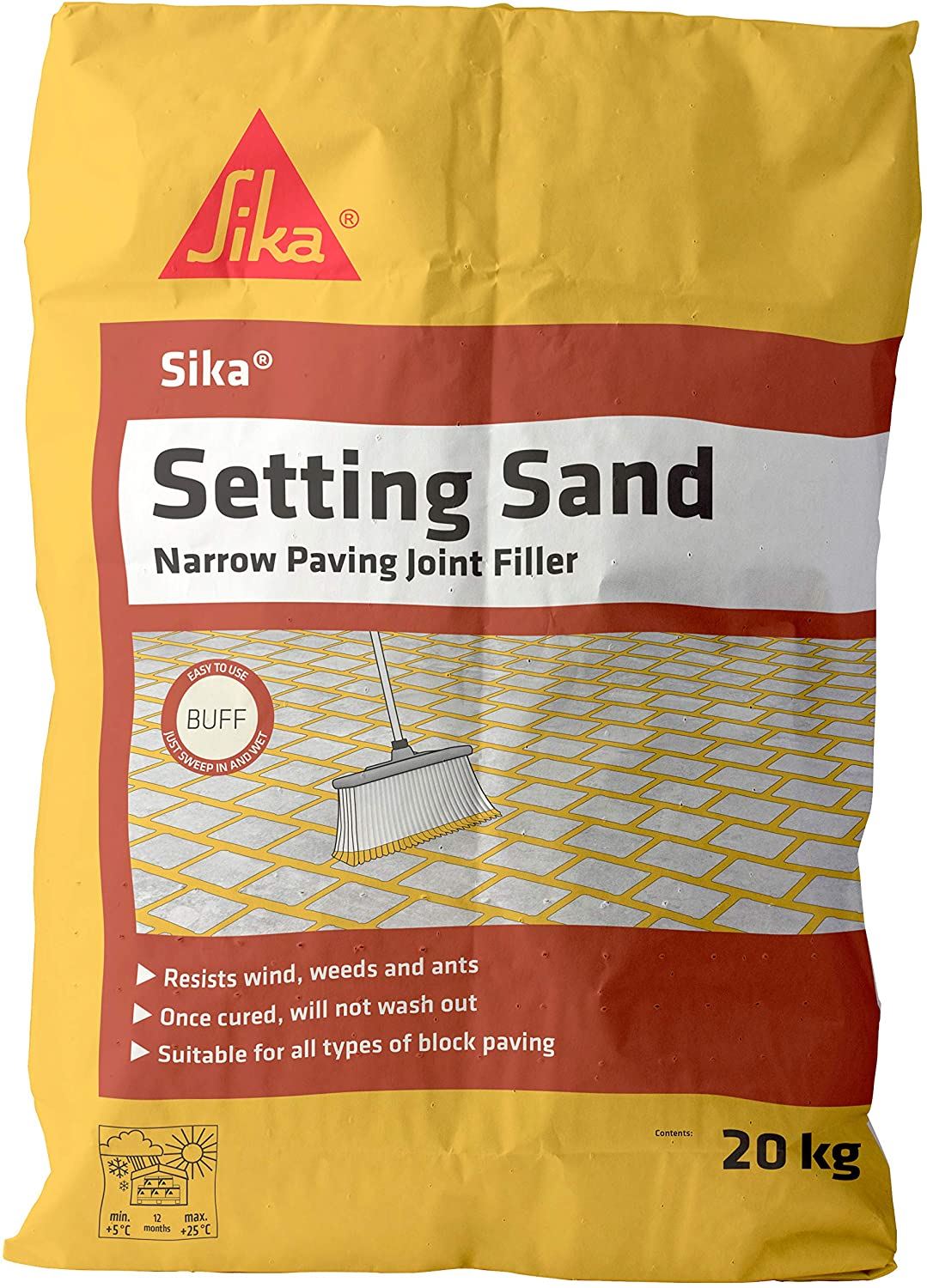 Sika Narrow Joint Filler Setting Sand Buff 20kg Patio Paving Joint Compound