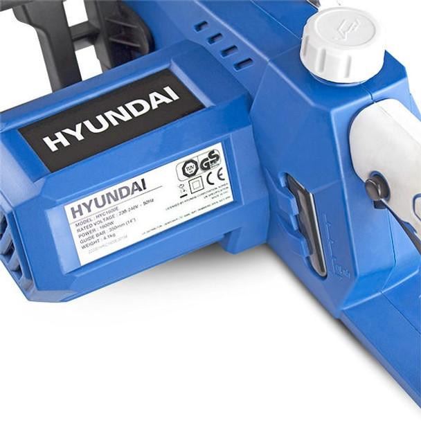 Hyundai HYC1600E Electric Chainsaw 1600W 14in 35cm Bar 13m/s Chain 230V Corded Garden Saw Tree Log Cutting Garden Saw