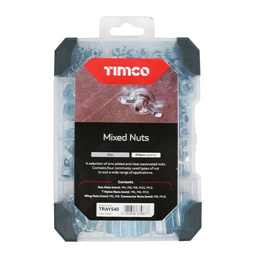 TIMCO Mix Nuts Zinc 243pcs Pack 1