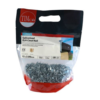 TIMCO Clout Nail ELH - Galvanised 13 x 3.00 Pack 2.5