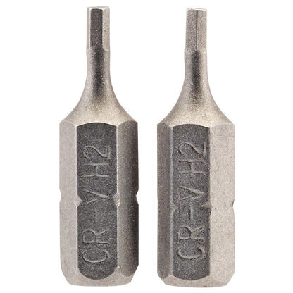 Draper 2PC 25MM 2.0MM HEX S/D BIT 63945 1/4" hex. Hexagonal E Shank Insert Bits