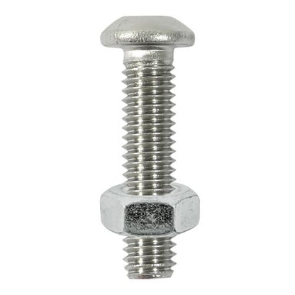 TIMCO Button Socket & Nut - A2 SS M6 x 20 Pack 8