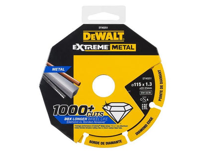DeWalt Power Tools DT40251 Extreme Diamond Metal Cutting Disc 115 x 22.23 x 1.3mm