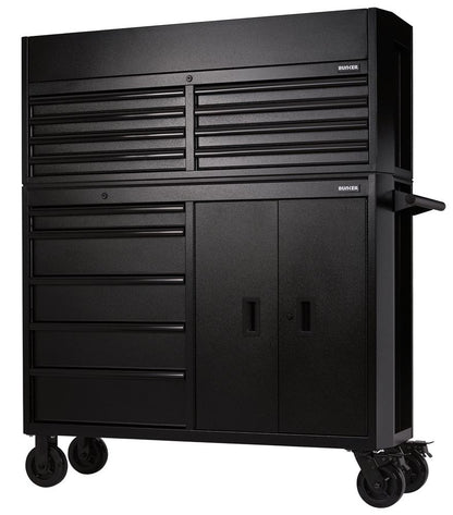 BUNKER  13 Drawer Combined Roller Cabinet and Tool Chest, 52", Black