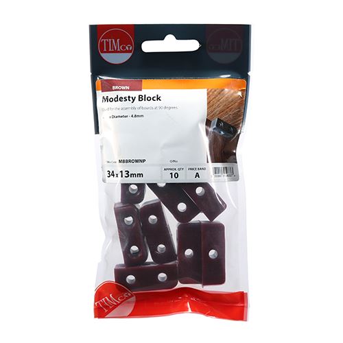 TIMCO Knock Down Block - Brown 35 x 25 x 12 Brown Pack 4