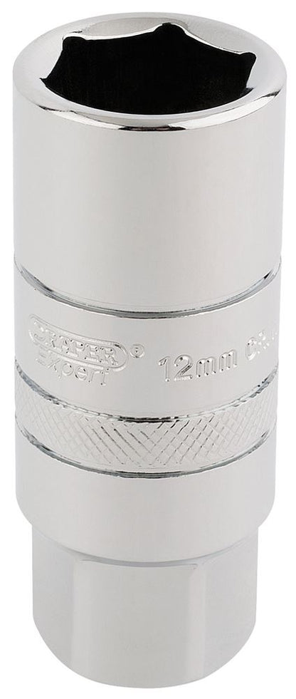 Draper 12MM SPARK PLUG SCKT 3/8D-PCKD 16773 3/8" Sq. Dr. Spark Plug Sockets (Polished Chrome)