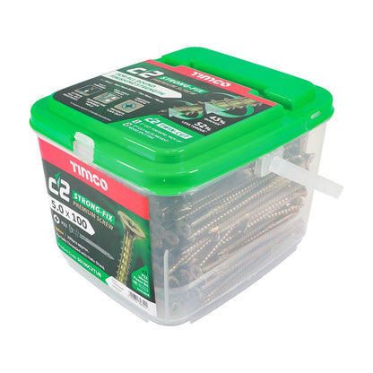 TIMCO C2 Strong-Fix PZ2 CSK ZYP 5.0 x 100 Gold Pack 300