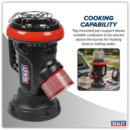 Sealey LP11 Space Warmer Portable Propane Heater and Stove 4,000Btu/hr | 4,000Btu/hr (1.2kW), Tip-Over Switch, Adjustable