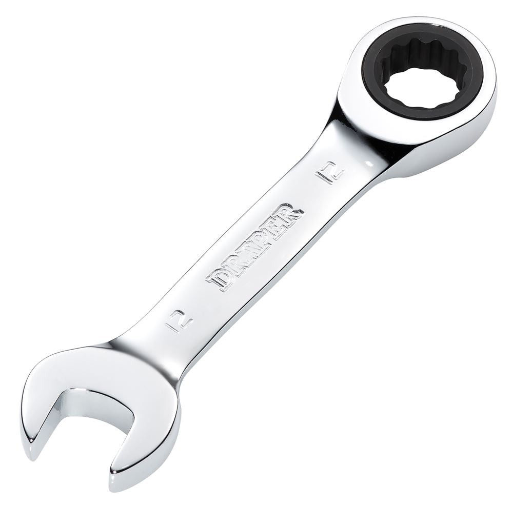 Draper 12MM STUBBY RATCHETING SPANNER 27890 27890 HI-TORQÂ® Metric Stubby Ratchet Combination Spanner
