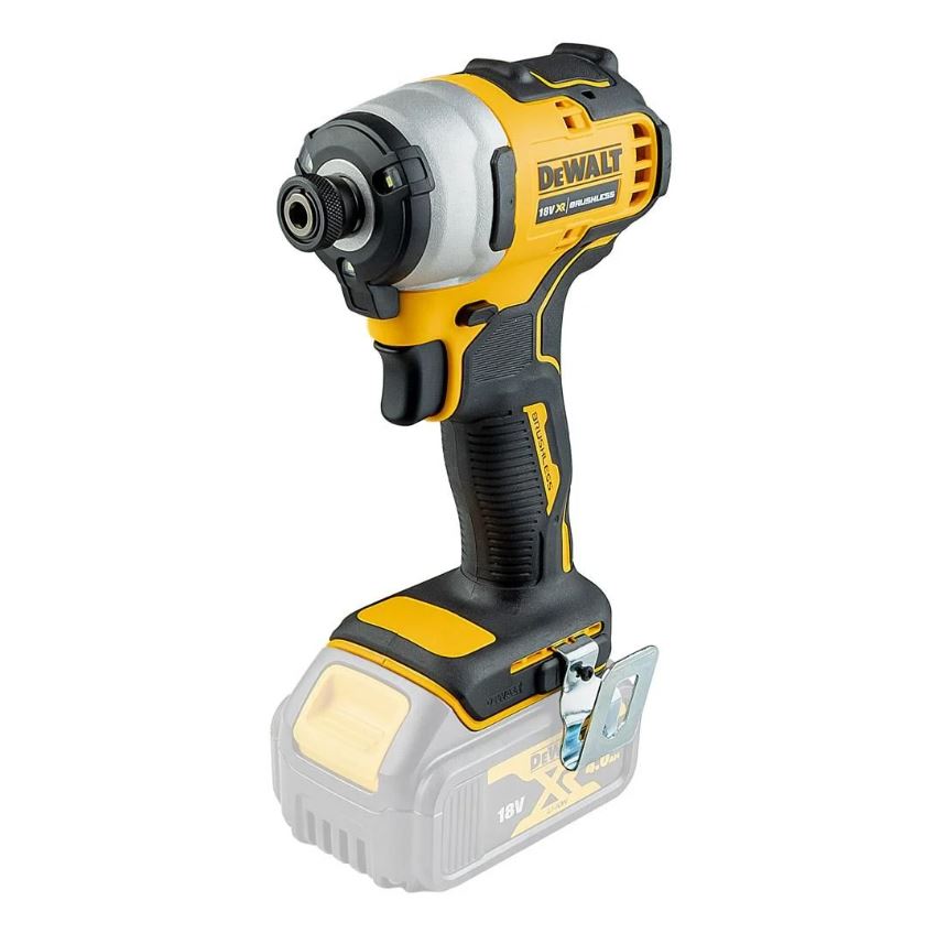 DeWalt DCF809N 18V XR Brushless Compact Impact Driver Body Only | 190Nm Torque, 131mm Design, 1/4 Inch Hex Holder and Triple LED